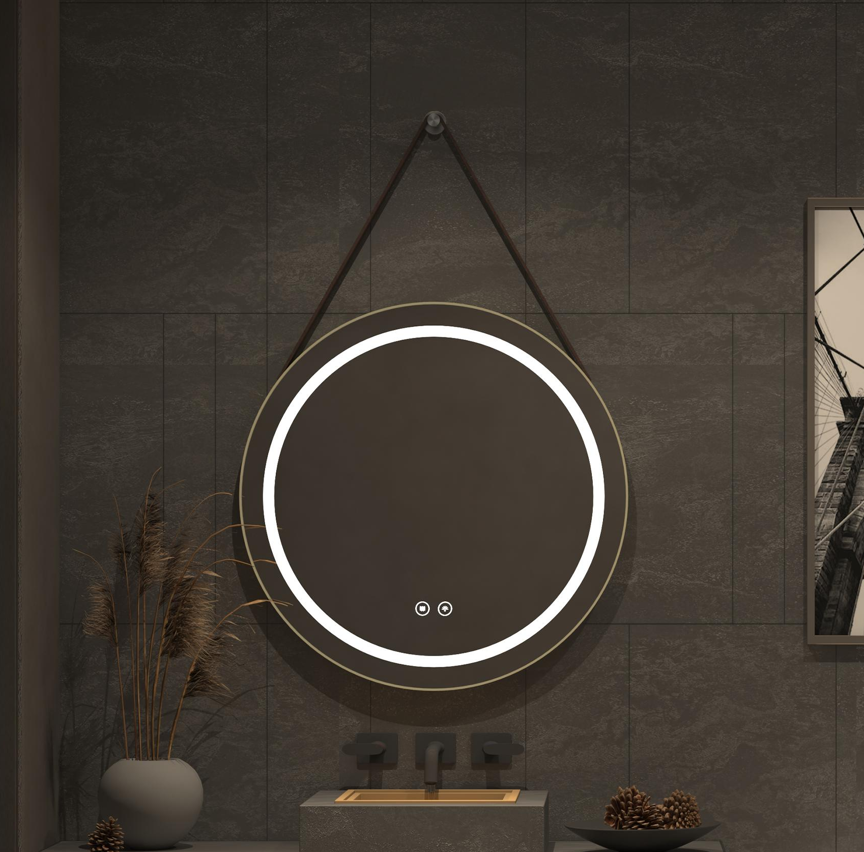 MID FRAME SLING CIRCLE INTELLIGENT MIRROR